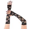 Black Sexy Hollow Out Arm Sleeves Punk Mesh Breathable Long Girl Hand Sleeves Decoration Cosplay Performance Gloves