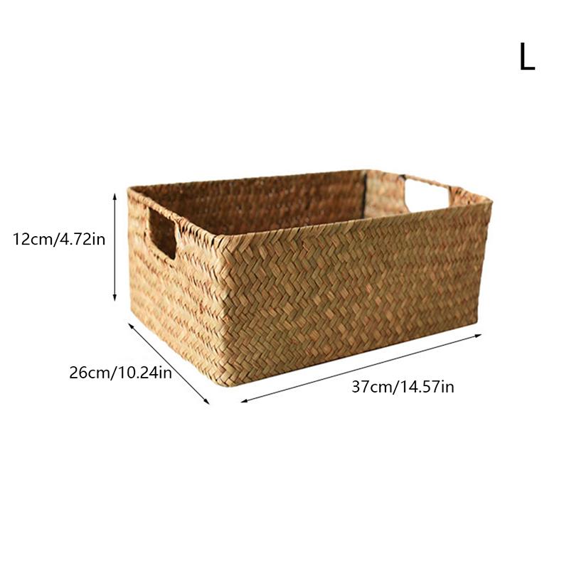 Natural Large Woven Seagrass Basket Of Straw Wicker For Home Table Fruit Bread