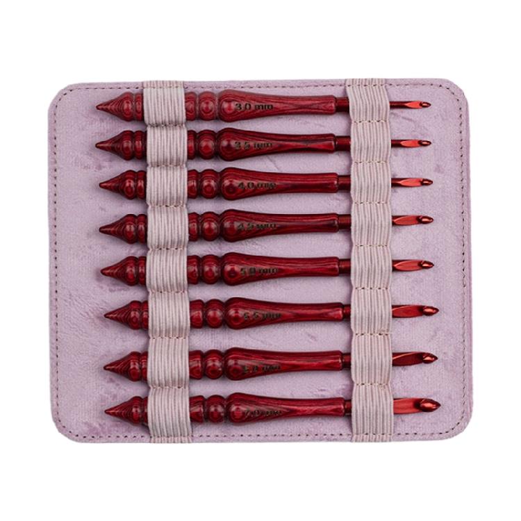 

8Pcs Wooden Handle Crochet Hook Set Ergonomic Grip Aluminium Crochet Hook Yarn Craft Tool for Weaving Sweater Scarf Bag 1