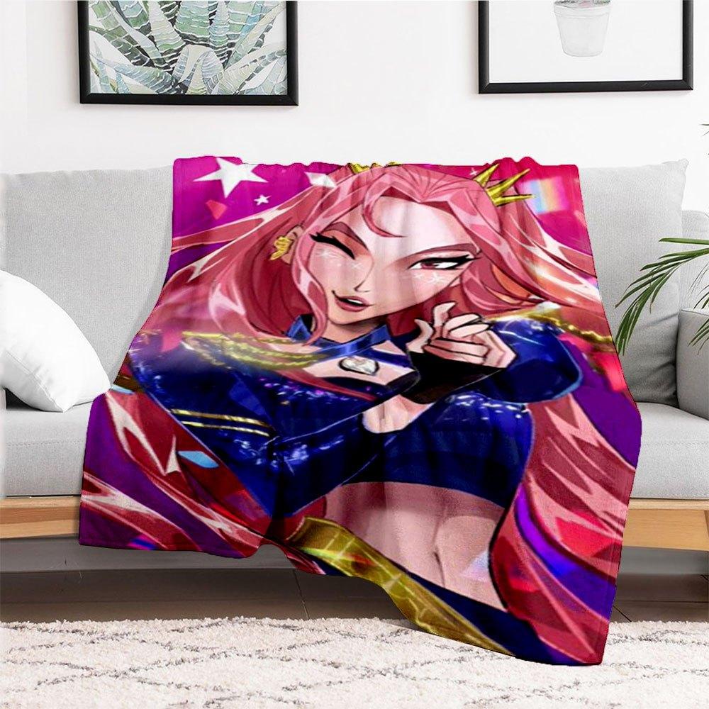 "Princess Power: Pink Hair Queen Costume for Kids"Blanket Lightweight Flannel Throw Blanket for Sofa, Bed, Travel, Camping, Livingroom, Offi