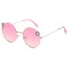 2026 UV400 Retro New Children's Sunglasses Round Frame Flower Baby Outing Sunshade Concave Style Dressing Photo Sunglasses