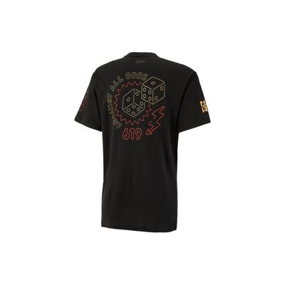 X Mikey Against All Odds Tee 2 Letter Print Crew Neck Short Sleeve T-Shirt Men Tops Black 621912-01