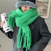Winter Monochrome Plush Shawl Plain Lazy Style Solid Color Mohair Big Pull Warm Scarf Student Model