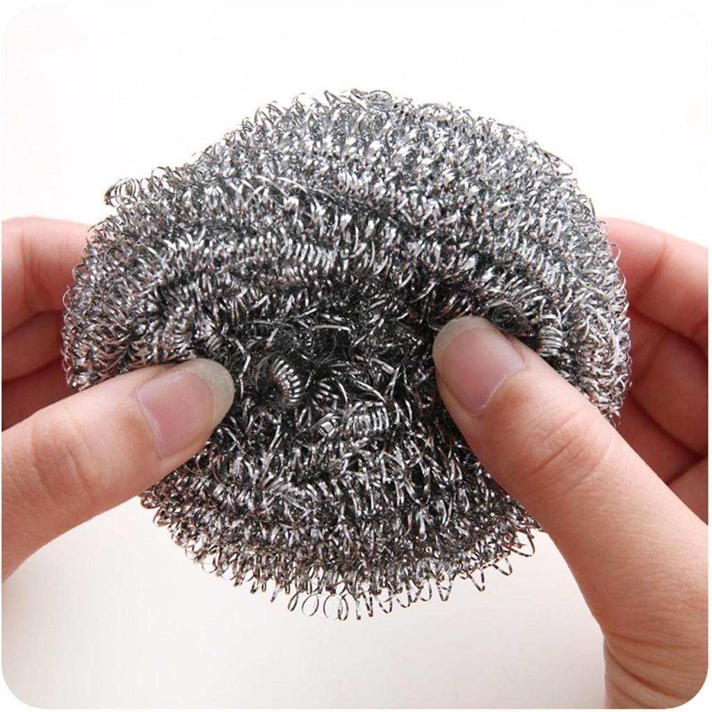 6 bucăți bureți din oțel inoxidabil tampon de curățat cu bile din sârmă de oțel