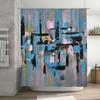 Modern Shower Curtain Set Waterproof Polyester Fabric Printing Bathroom Decor Artistic Blue Pink Black Yellow White Design For L
