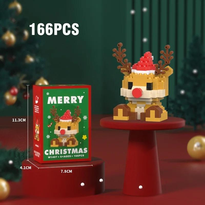 Diy Christmas Building Block Snowman Elk Santa Claus Model Micro Brick Building Block Xmas Tree Decoration Children Toy Gift