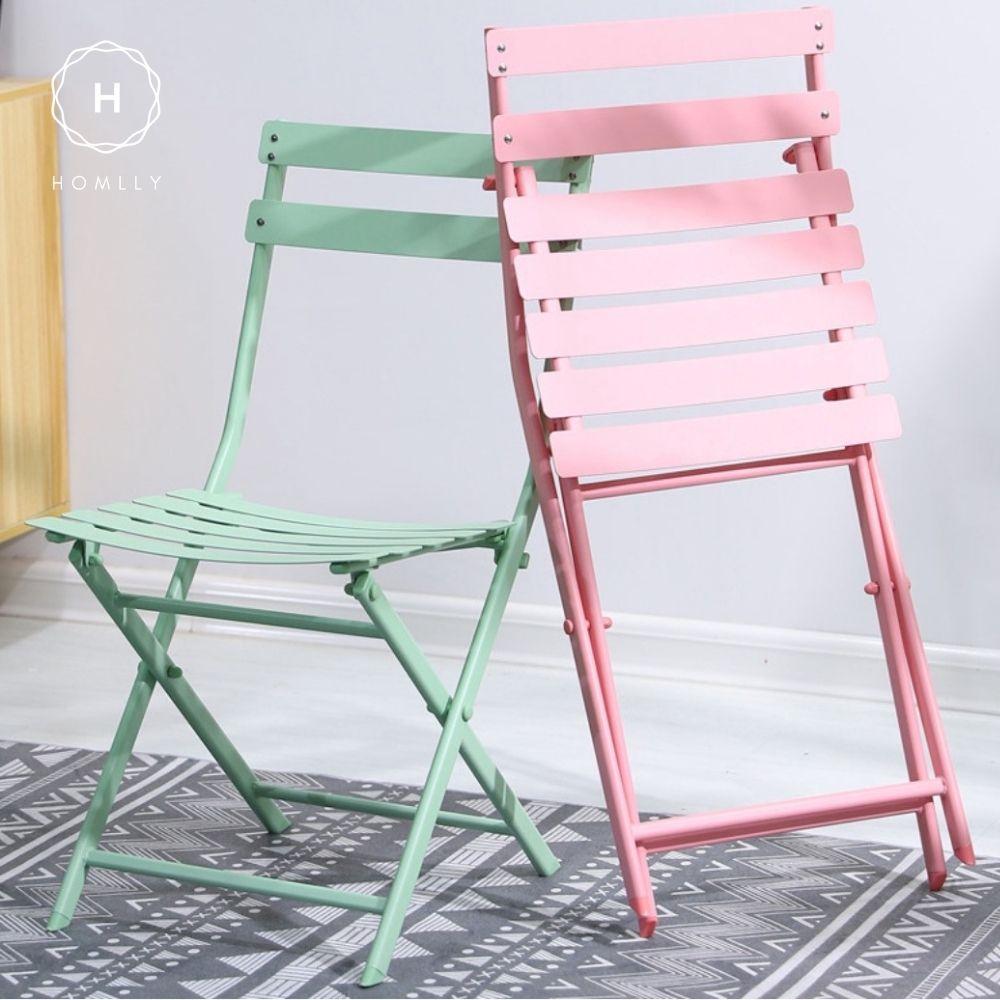 Homlly Ostoo Folding Outdoor Patio Balcony Table and Chairs (2PCS)