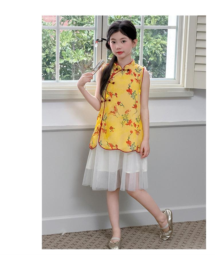 Girls' Cheongsam Dress Summer Dress 2026 New Style Children's Chinese Style Tang Dress Hanfu Summer Princess Dress
