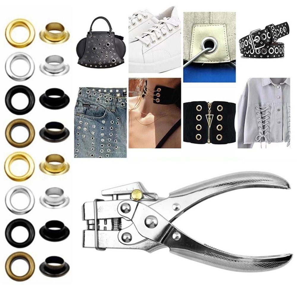 Heavy-Duty Punching Grommet Eyelet Pliers Kit Metal Hole Punch Pliers Set Rivet Buttons