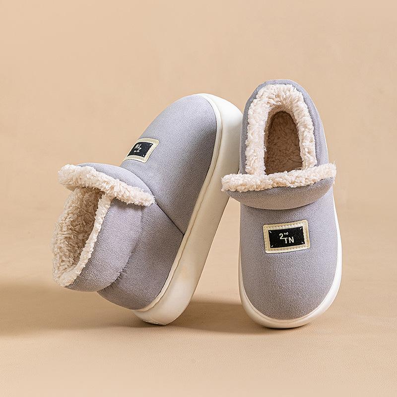 Men's high-top winter warm cotton slippers bag heel thickened couple shoes winter women's hair slippers piled cotton shoes
