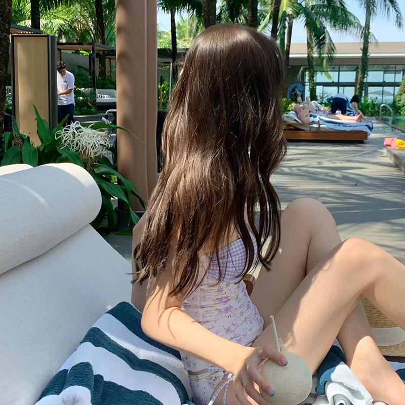 2026 Women's Floral Slimming One-Piece Spaghetti Strap Swimsuit for Hot Springs and Students