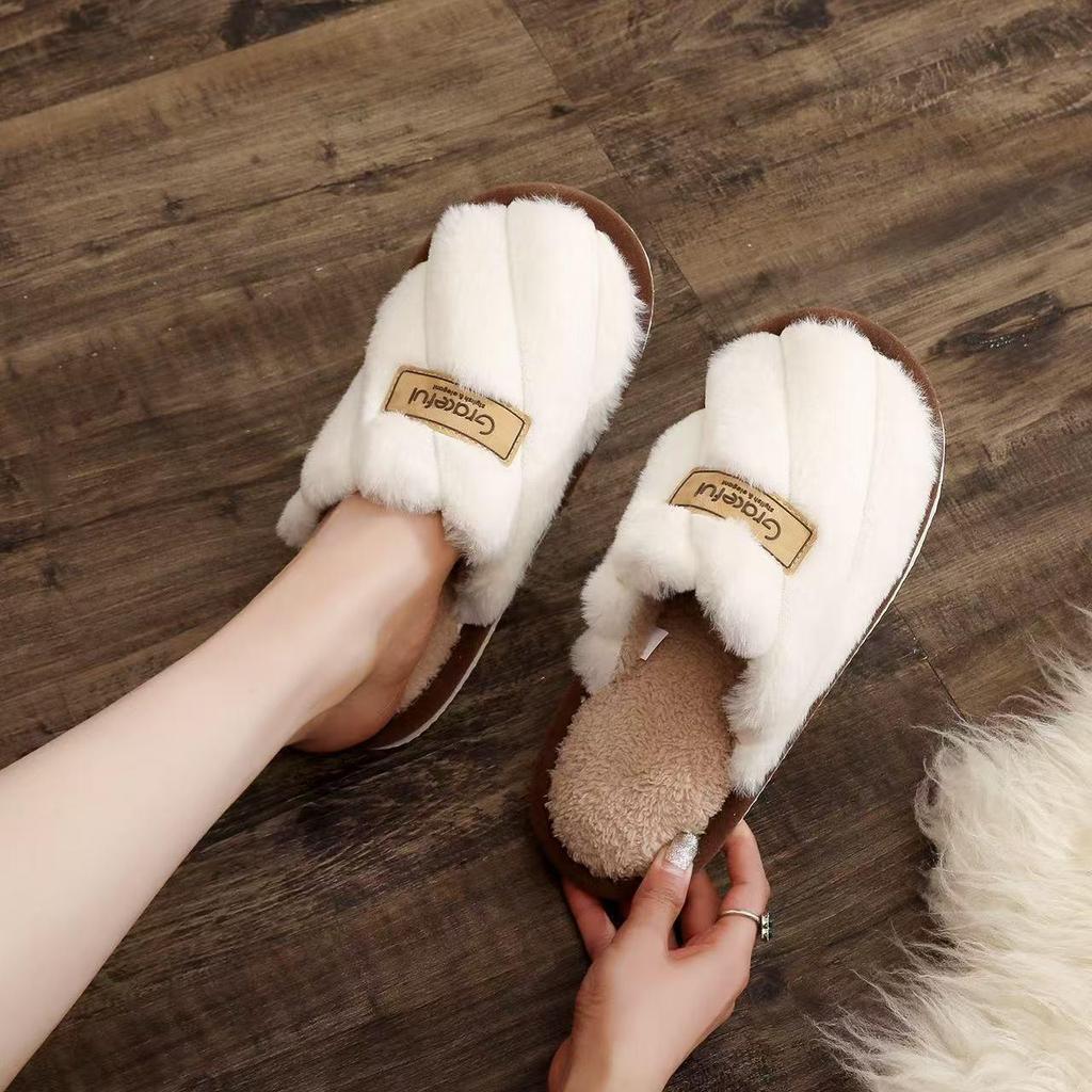 Women's Warm Plush Confinement Shoes - Autumn/Winter Thick-Soled Indoor/Outdoor Cotton Slippers
