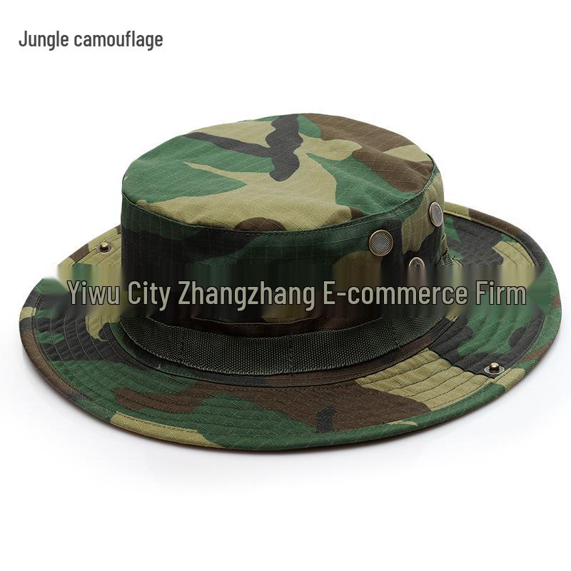 

Military Fan Round Brim Camouflage Sun Hat with Python Pattern One Size