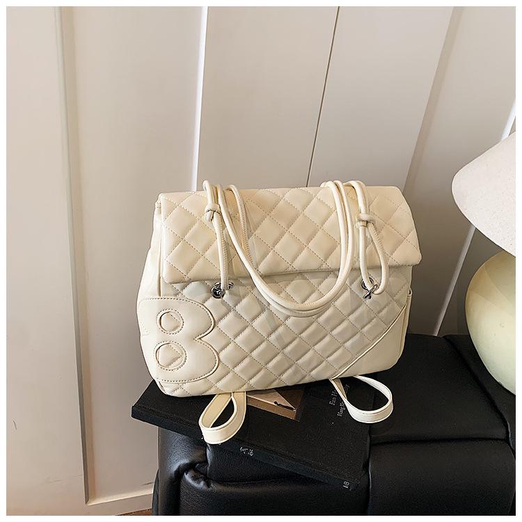 Large capacity diamond shoulder bag women's new fashion versatile commuter tote bag handbag simple backpack