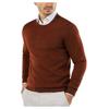 Pull en tricot à col rond et manches longues de couleur unie pour homme