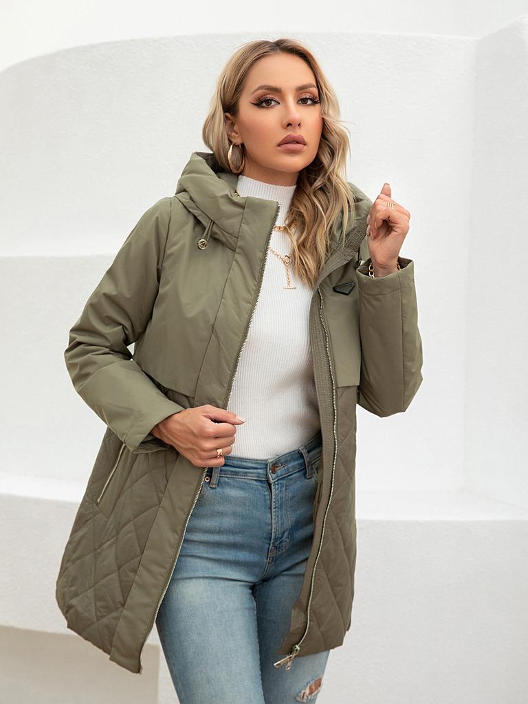 Cinemore New women's jacket spring High-Quality Mid-Length  Women coat Stitching Hooded Design Windproof Casual parkas 8226