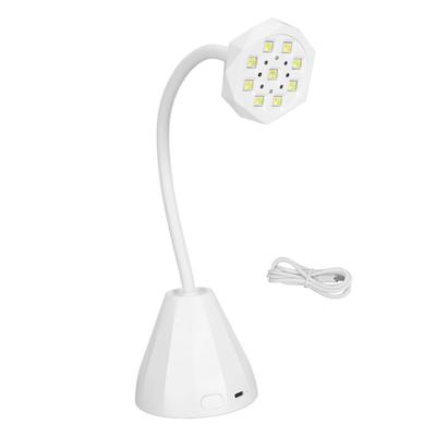 27W Gooseneck Nail Lamp with 9pcs Lamp Chips Flexible Gooseneck Rechargeable UV Gel Nail Dryer Light