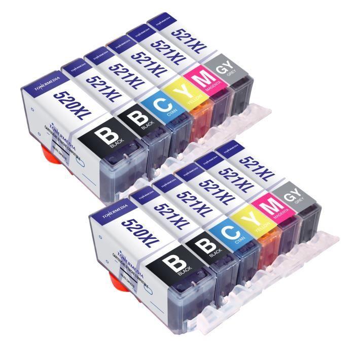 

TONERMEDIA - x12 compatible Canon PGI-520 CLI-521 cartridges Pixma iP3600 iP4600 iP4700 MP540 MP560 MP620 MP640 MP980 MP990 MX860