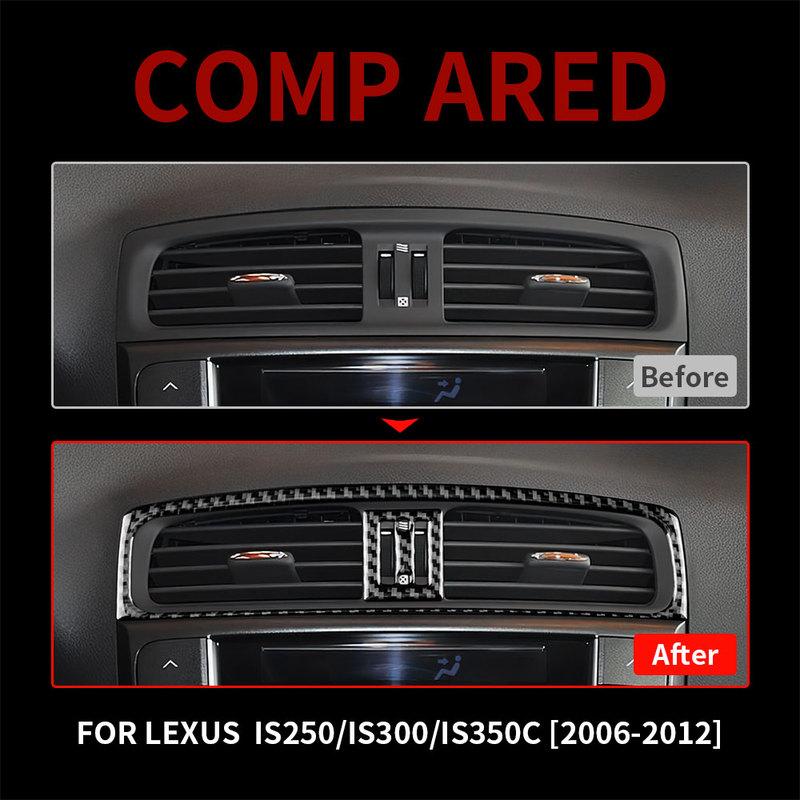 Carbon Fiber For Lexus IS250 300 350C 2006 2007 2008 2009 2010 2011 2012 Car Console AC Vent Trim Sticker Interior Accessories