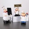Chefes Barbudos Figuras Creativas Estatua Decoración de Escritorio Personaje Chef Profesional Escultura de Resina Adornos Decoración Moderna para el Hogar
