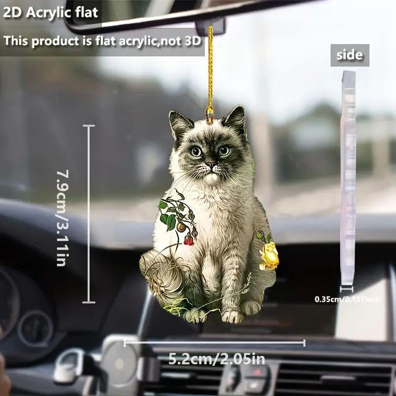 Acrylic Cat Fun Car Decoration Pendant For Creative Auto Interior Design