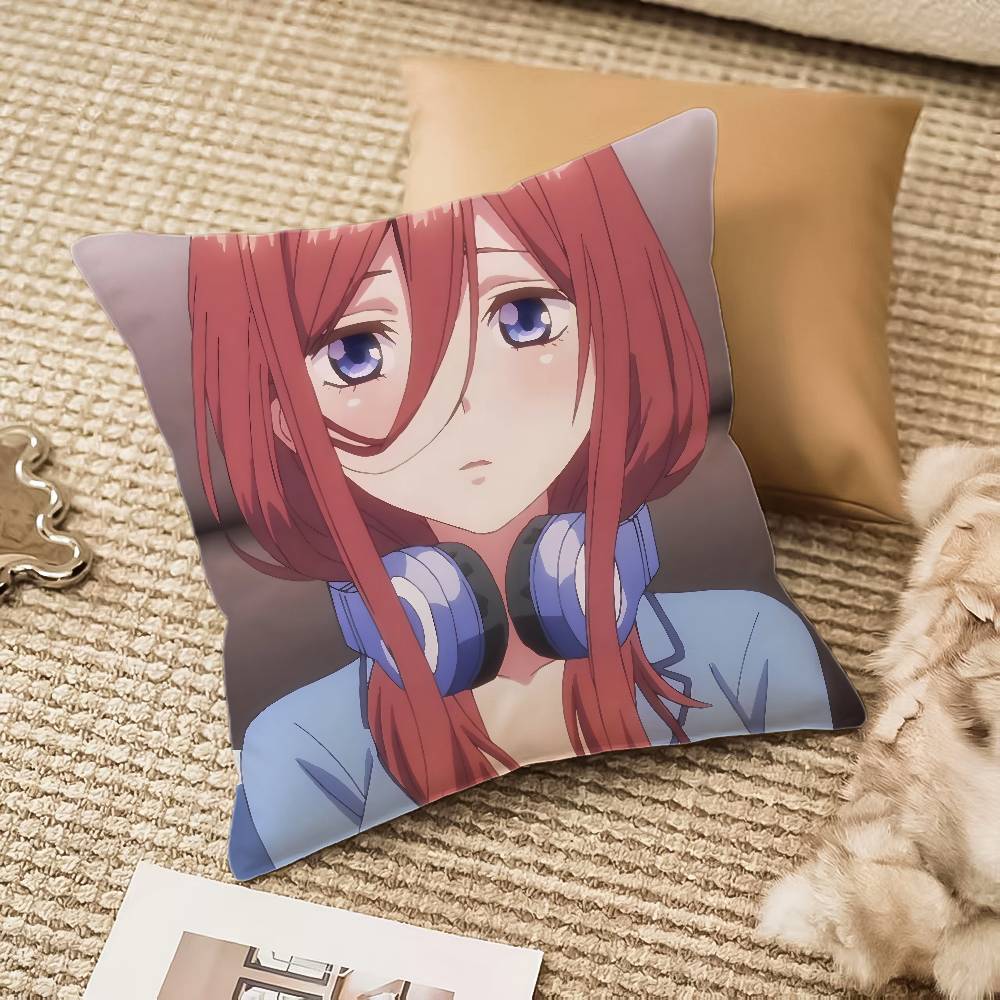M-Miku Nakano Pillow Case Sofa And Living Room Decorative Cushion Covers Dust-proof And Mite-proof Invisible Zipper