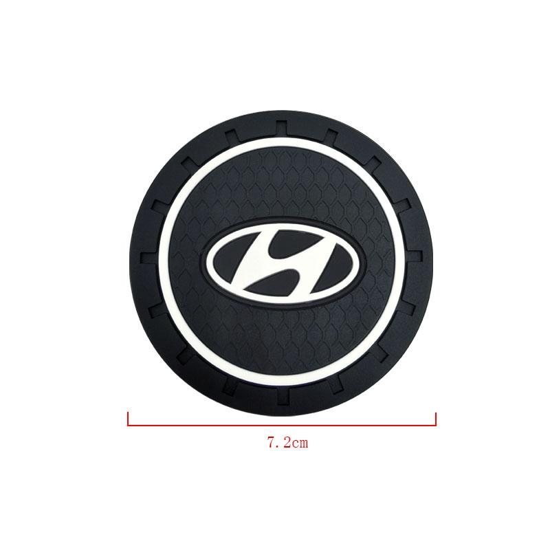 2Pcs Car Anti Slip Coaster Anti-noise Water Cup Pad Cushion Car Accessories For Hyundai Genesis I10 I20 I30 I40 IX20 IX35 IX25 Accent Azera Elantra