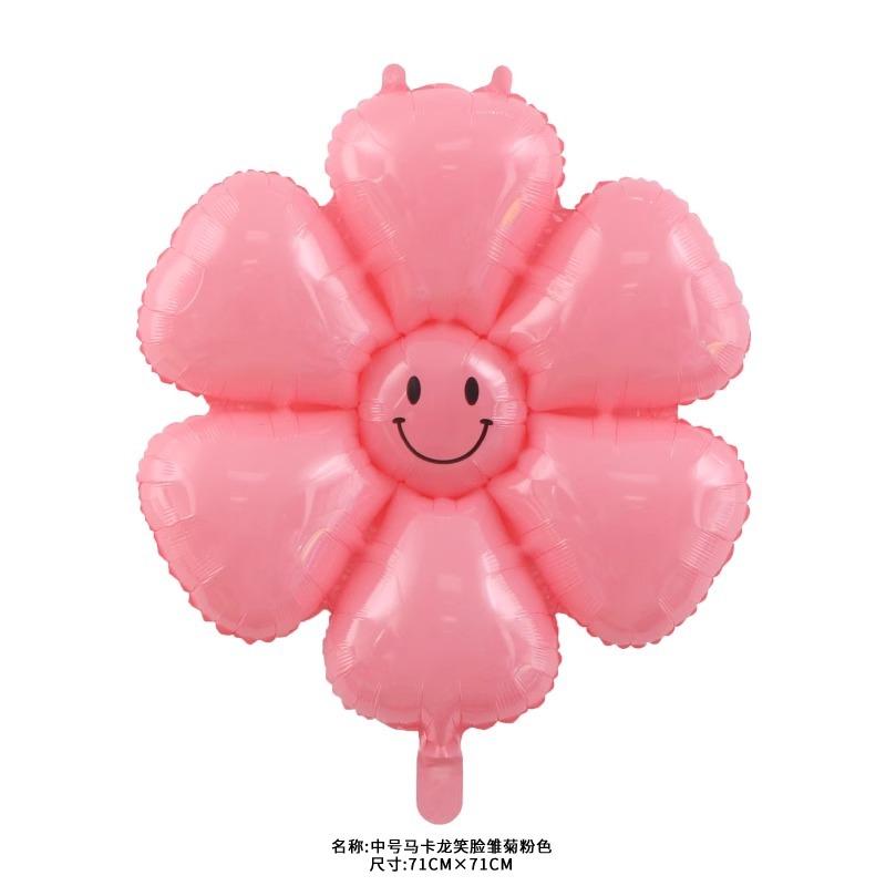 Macaron Smiley Blume Kleine Gänseblümchen Ballon Geburtstagsfeier Picknick im Freien Weiß Sonnenblume Ei Ballon