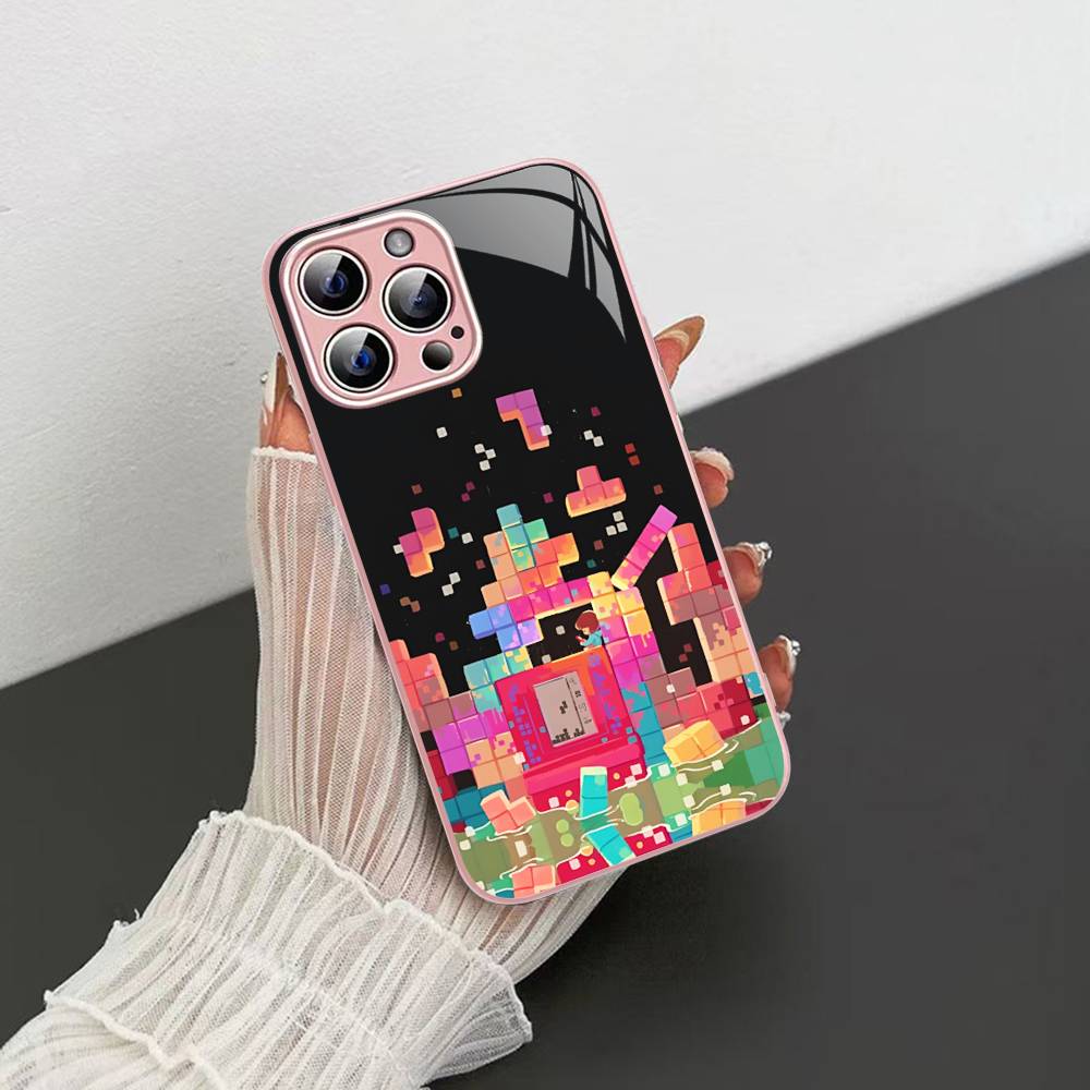 

Vintage Game T-Tetris For IPhone 14 13 12 Mini 11 Pro XS Max X XR 14 Plus Tempered Glass Cover iphone 13pro max