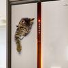 Cute Funny Cats Wall Sticker Hole View Bathroom 3D Toilet Stickers For Home Decoration Animals Decals Self-adhesive Poster