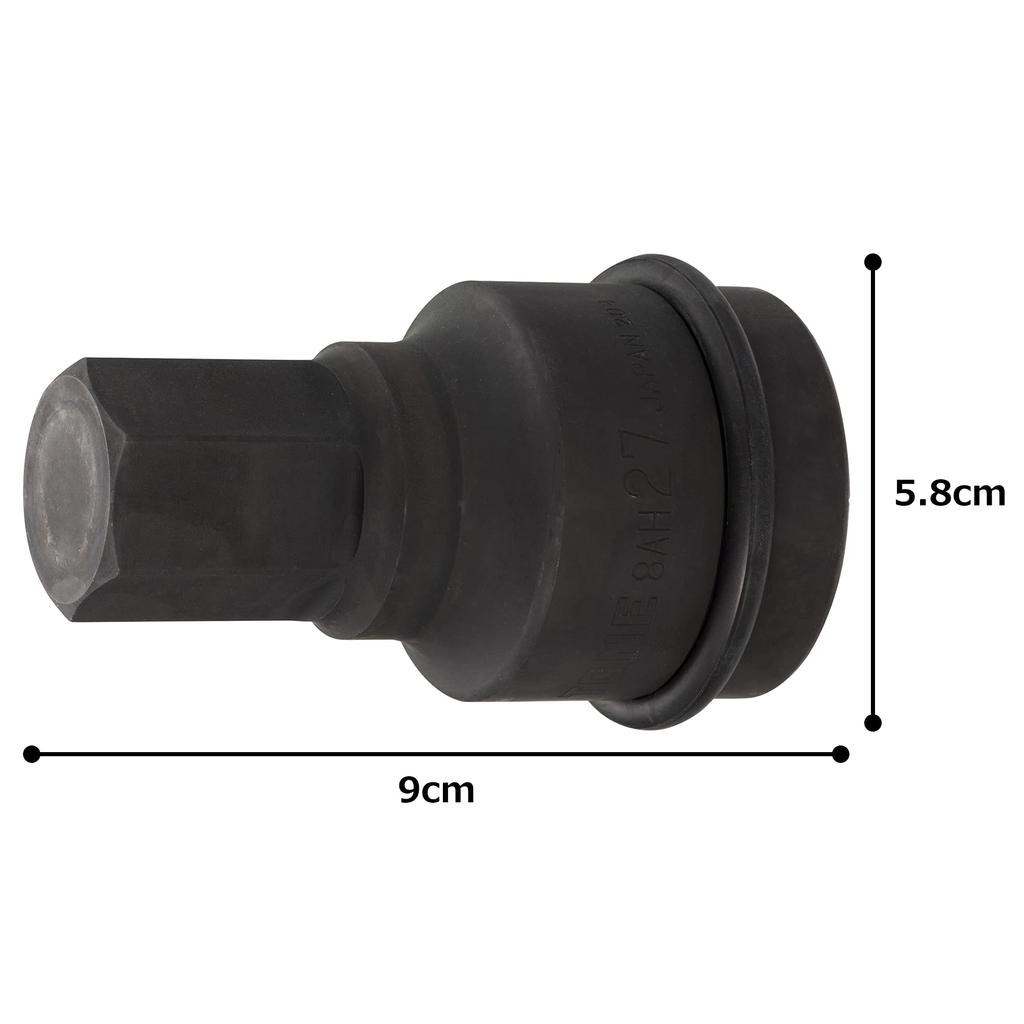 TONE Impact Hexagon Socket 27mm Hexagon Size 8AH-27, 25.4mm (1") Drive,