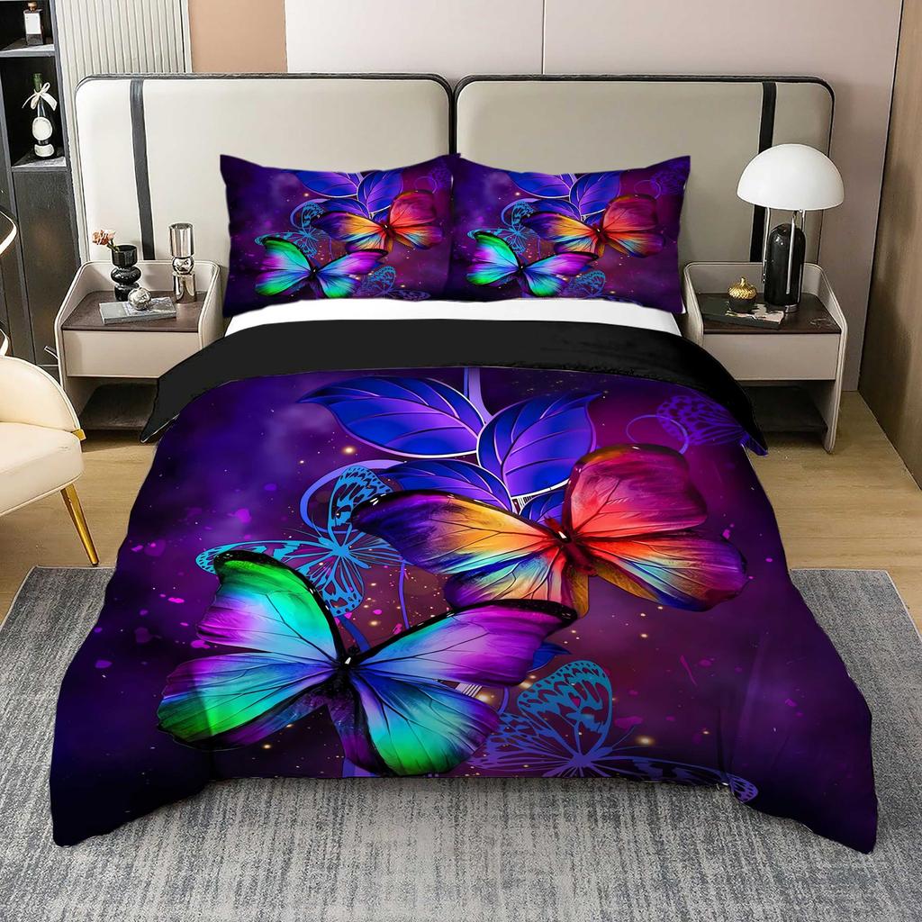 Duvet cover set Butterfly series 3D digital printing single double quilt set three-piece set