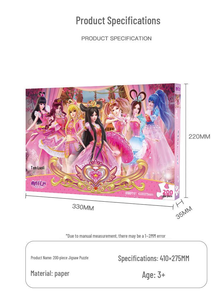 Výprodej Ye Luoli Fairy Dream 100dílné puzzle pro věk 3-8 let: Hračka pro rané vzdělávání s princeznovskou tématikou