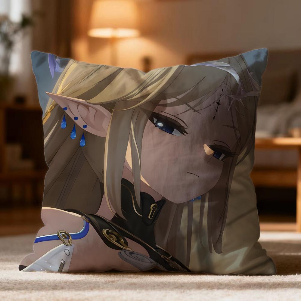 Hot CCartethyia Wuthering Waveser Cushion Cover Soft Washable Pillow Case Multi-Scene for Couch Bed Travel Office Use