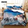 Santa Clause Sleigh Bedding Set Duvet Cover Set 3D Bedding Digital Printing Bed Linen Queen Size Bedding Set Fashion Design