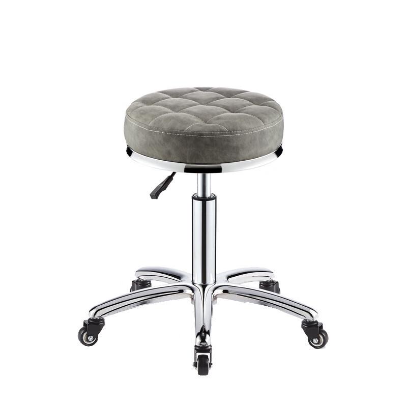 Adjustable Swivel Stool with Backrest and Casters
