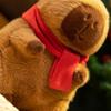 Red Scarf Christmas Capybara Plush Doll with Red Hat Capibara Fluffty Doll  Christmas Toy