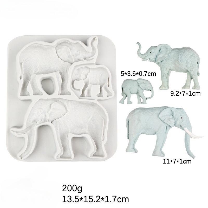 3D Jungle Animals Giraffe/Lion/Elephant Silicone Mold Fondant Chocolate Mould Cake Decorating Tools DIY Clay Bakeware Model