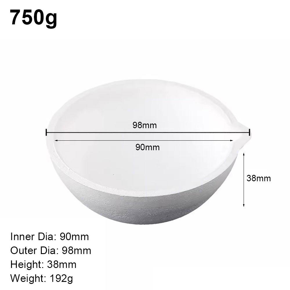 1Pcs High Temperature Quartz Dish Bowl Gold Silver Metal Copper Cast White Silica Melting Crucible 100-750g