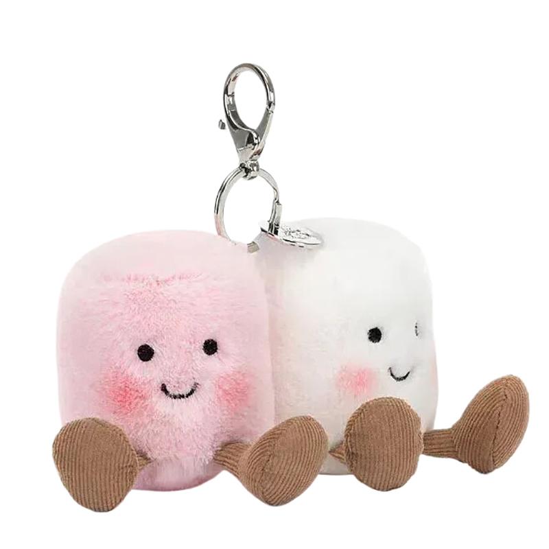 Plüsch-Gelee-Accessoires Zuckerwatte Zweifarbig Weicher Schlüsselanhänger Anhänger Für Taschen Puppen Geschenke Für Kinder Erwachsene Kindergeburtstagsgeschenk Feiertagsgeschenk