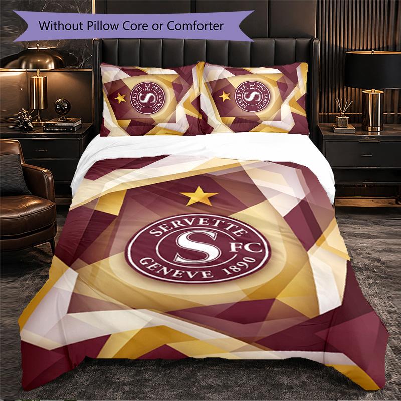 Biancheria da Letto a Tema Servette FC Set 3 Pezzi Copripiumino Biancheria da Letto Decorativa Per Camera da Letto di Adolescenti Decorazione per la Casa