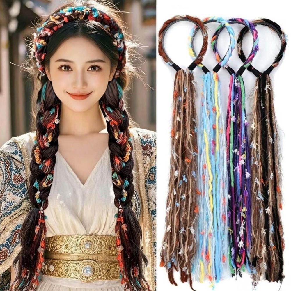 Ethnisch Stil Bohemian Quaste Stirnband Synthetisch Bunt Zöpfe Haarteile für Frauen