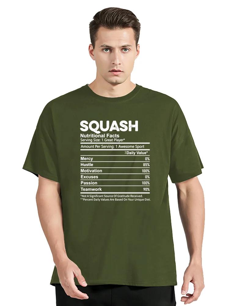 Novelty Awesome Squash Nutrition Facts Player T Shirts Graphic Cotton Streetwear Short Sleeve Birthday Gifts Summer T-shirt