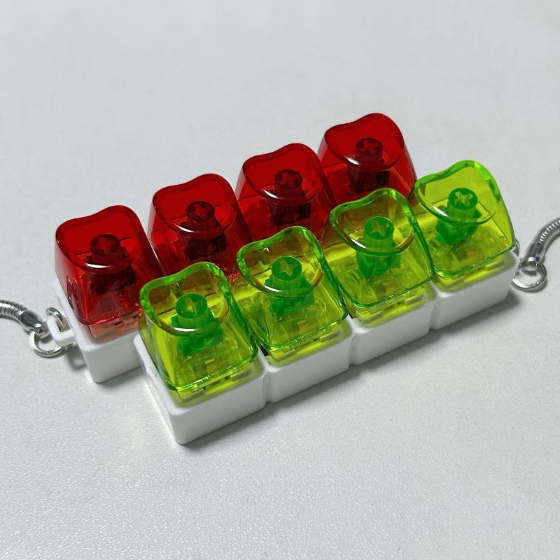 4 Tasten Finger Knopf Anti-Stress Spielzeug Schlüsselanhänger Mechanische Tastatur Tastenkappen Büro Dekompression Schlüsselanhänger Geschenke Für Kinder Erwachsene