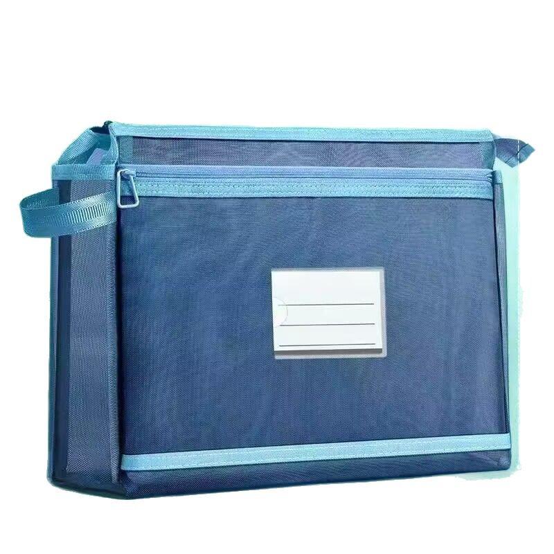 Dual Layer Student Organizer - Large Capacity Transparent Handbag for Books, Exam Papers, and Files