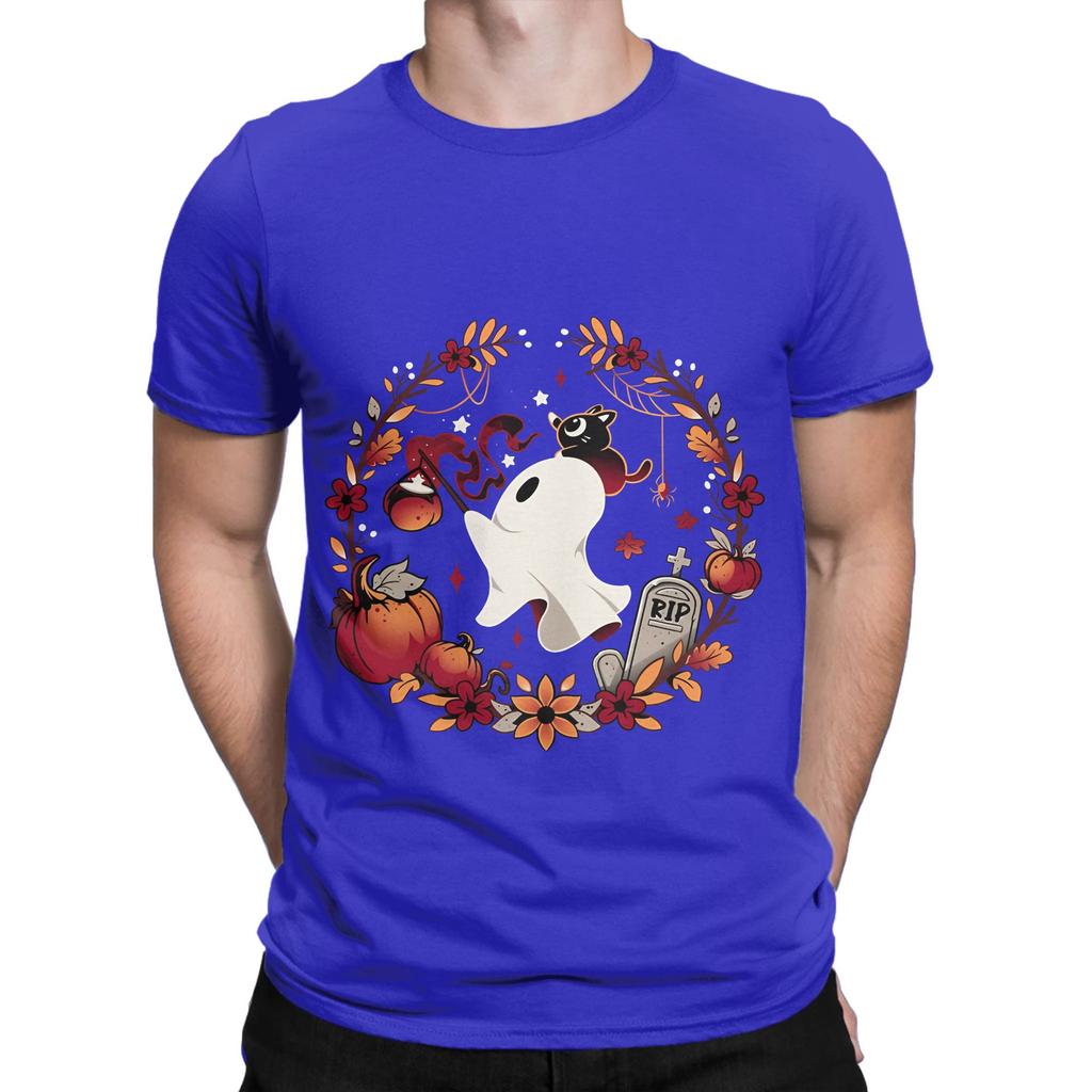 Spooky Wishes Cute Halloween Ghost Classic Funny Graphic 100 Cotton Tshirt Halloween Tops Tees For Unisex