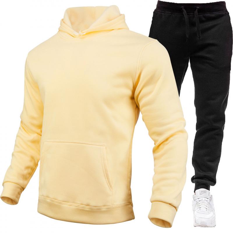 Men's Fashion Fleece Hoodie Sports Set