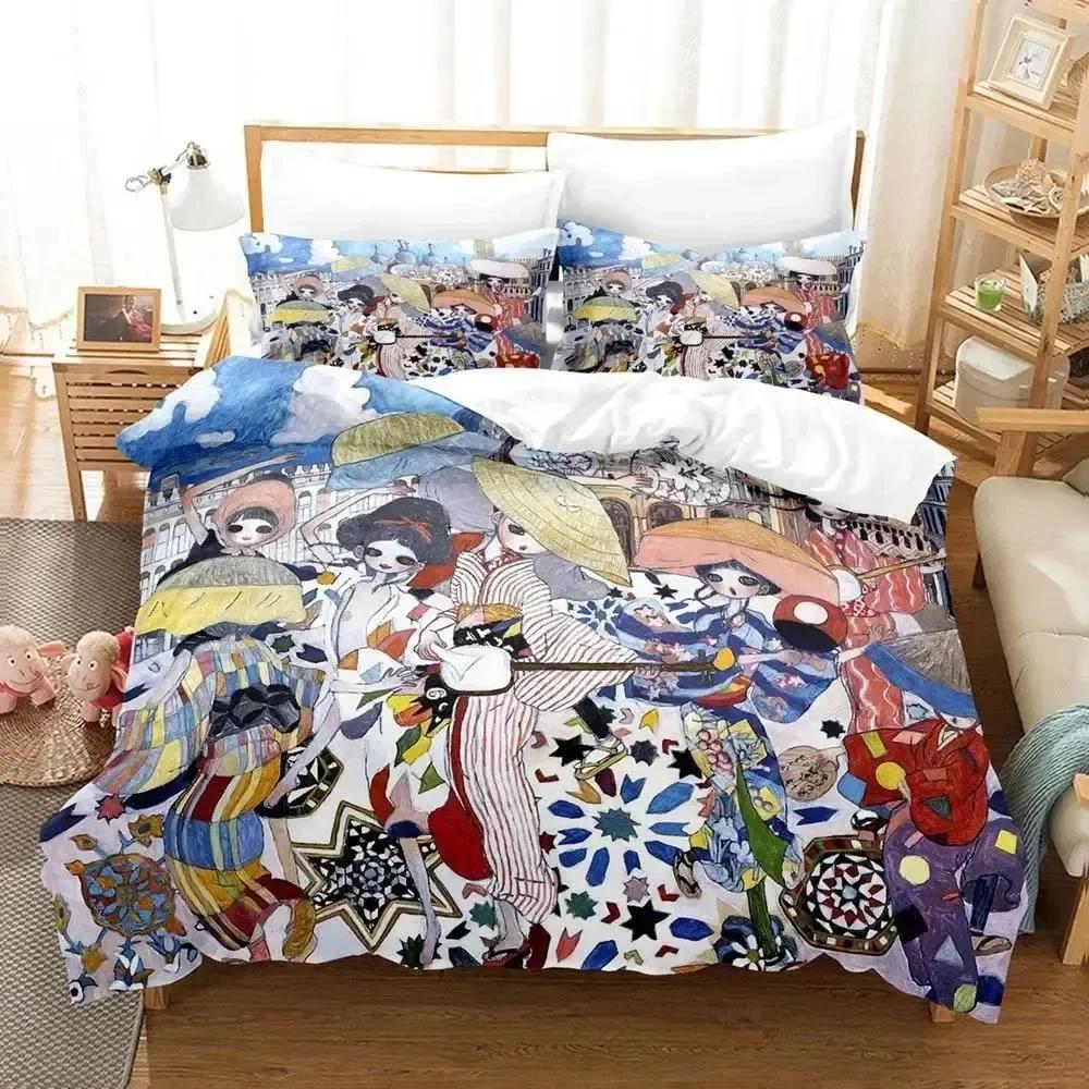 Anime Aya Takano Bedding Set 3D Duvet Cover Bed Set Quilt Cover Pillowcase Comforter King Queen Size Boys Adult Bedding Set