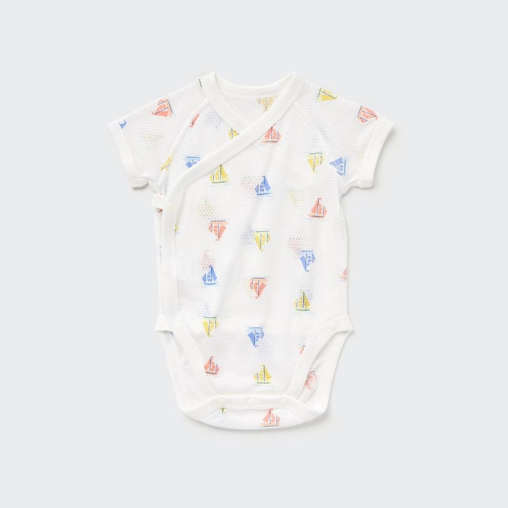 

UNIQLO BN Joy Of Print Хлопковое сетчатое боди с короткими рукавами 1P для яхты 60 см