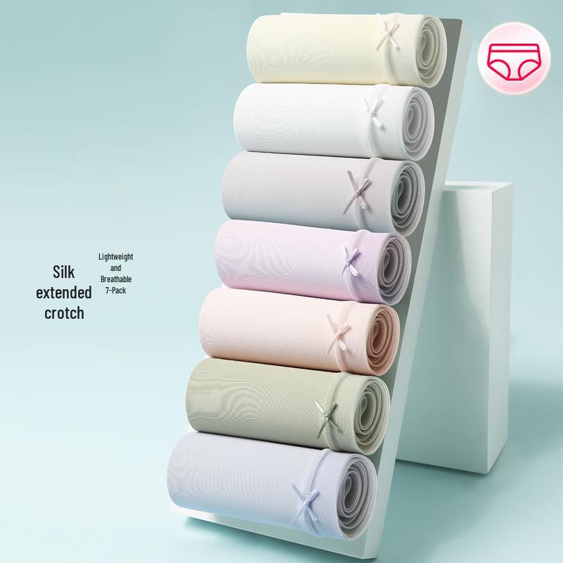 Fenteng Women s 7-Pack Silk Crotch Breathable Underwear L